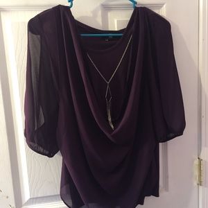 Flowy purple top with necklace included
